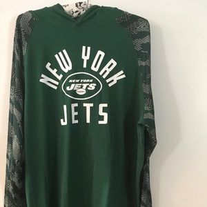 NWOT NFL New York Jets Team Tonal hooded long sleeve tee